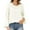 White, variant on HAiming Women's Trendy Flare Long Sleeve Tops Solid Color Round Neck Pullover Shirts Casual Loose Work Blouses