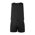 thumbnail image 5 of Riforla Womens Summer Casual Fashion Round Neck Sleeveless Ruffle Rompers Jumpsuits Women's Jumpsuit Black XL, 5 of 9