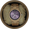 thumbnail image 1 of Angie Wood Creations Maple Women’s Watch With Maple Bracelet and Purple Dial, 1 of 7
