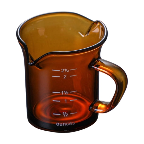 Jarra medidora de vidrio para espresso, 70 ml, con forma de V, para café y té amarillo