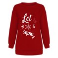 thumbnail image 6 of kayannuo Fall Clothes For Women Women Christmas Print Loose O-Neck Long-Sleeved Fleece Oversized Sweatshirt Pullover Red, 6 of 7
