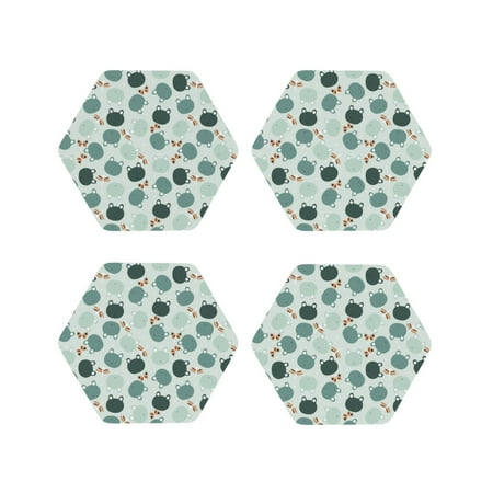 

Tideii Frog And Dragonflies for Leather Coasters 4 Pieces Anti-fouling and Anti-scalding Decorative Coasters Suitable for Restaurants Kitchens Coffee Shops-Hexagon