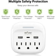 thumbnail image 5 of BN-LINK Multi Plug Outlet Extender with 3 Outlets and 3 USB Ports, 3 AC Outlet Splitter with 3 USB Ports (1 USB C), Wall Charger Adapter for Dorm, School, Travel, Office, Home, Travel, 1 Pack, 5 of 5