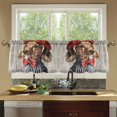 thumbnail image 4 of Yayeee Kitchen Curtains Tier Set of 2 Light Filtering 57"x24" Over Sink Window Panels, Gray Dog Artist, 4 of 7