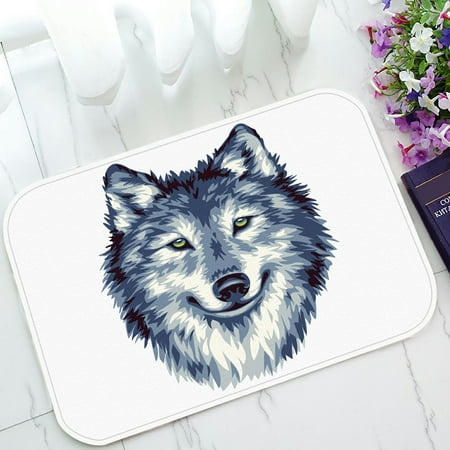 - PHFZK watercolor Doormat, Blue Wild Wolf Doormat Outdoors/Indoor Doormat Home Floor Mats Rugs Size 23.6x15.7 inches