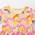 thumbnail image 4 of Cethrio Kids Girls Dresses, Short Sleeve Cotton Printed Casual Summer Dresses Yellow Size 6 T, 4 of 6