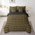thumbnail image 2 of Feelyou Adult Boho Dragon Twin Bedding Sets 7pcs, Gold Damask Flower Bedding Comforter Set, 2 of 8