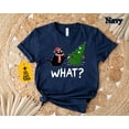 thumbnail image 3 of Funny Christmas Cat Graphic Print T-Shirt | WHAT? Tree Knockdown Design | Holiday Humor Tee, 3 of 7