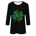 thumbnail image 4 of Meichang Femmes T-Shirts à Manches 3/4 Heureux St Patricks Day Chandails Trèfle Porte-Bonheur T-Shirts Graphiques Coupe Ample Col Rond Chandails Heureux St Patrick's Day T-Shirt Chandails, 4 of 4