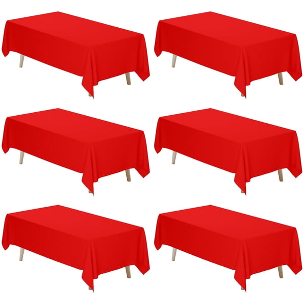Mantel Fixwal rojo de poliéster rectangular de 70 x 120 cm