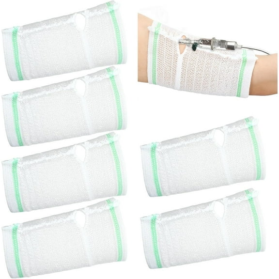 Tutuviw 6 Pcs PICC Line Cover Sleeve, Upper Arm Protector, Arm Nursing, Comfortable Breathable Elastic Mesh Line Sleeve Cover for Upper Arm Adult Teenager Nursing, Elastic Net, Ultra-Soft