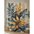 thumbnail image 4 of Retro Style Shower Curtain Set ，Waterproof Fabric Shower Curtains Abstract Palm Leaf Tropical Plants Shower Curtains for Bathroom,Bathroom Decor 54x"78", 4 of 6