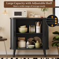 thumbnail image 3 of FANRAL 31.5" Wide Fluted Sideboard Buffet Cabinet with Sliding Door,Adjustable Shelves,Multi-Functional Storage Console for Kitchen Dining Room Living Room,Black Storage Cabinet, 3 of 7