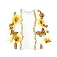 thumbnail image 3 of CCRFTGI Cute Teen Girl Shirts 10-12 Summer 3/4 Sleeve Sunflower Graphic Printed Tee Shirts Casual Loose Comdy Tween Girls Trendy Clothes Crew Neck Shirts White 7-8 Years, 3 of 4