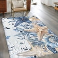 thumbnail image 2 of Area Rug for Living Room, Blue Starfish Coastal Non-Slip Indoor Large Carpet for Bedroom/Dining Room, Eucalyptus Summer Nautical Shell Washable Low-Profile Rectangle Floor Runner Rugs - 4 x 6 Ft, 2 of 8