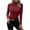 Burgundy, variant on Elainilye Fashion Women's Undershirt Spring Solid Turtleneck Ribbed Knit Top Long Sleeve Underscrub for Women,Gray