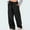 Black, variant on Women's Y2K Wide Leg Sweatpants - High Elastic Waist Baggy Pants with Pockets & Drawstring