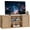Natural Oak, variant on LEYAOYAO Boho Rattan TV Stand, Tea Brown Media Console with Open Shelf & Storage, Fits 50-65 Inch TV, Rustic Entertainment Center