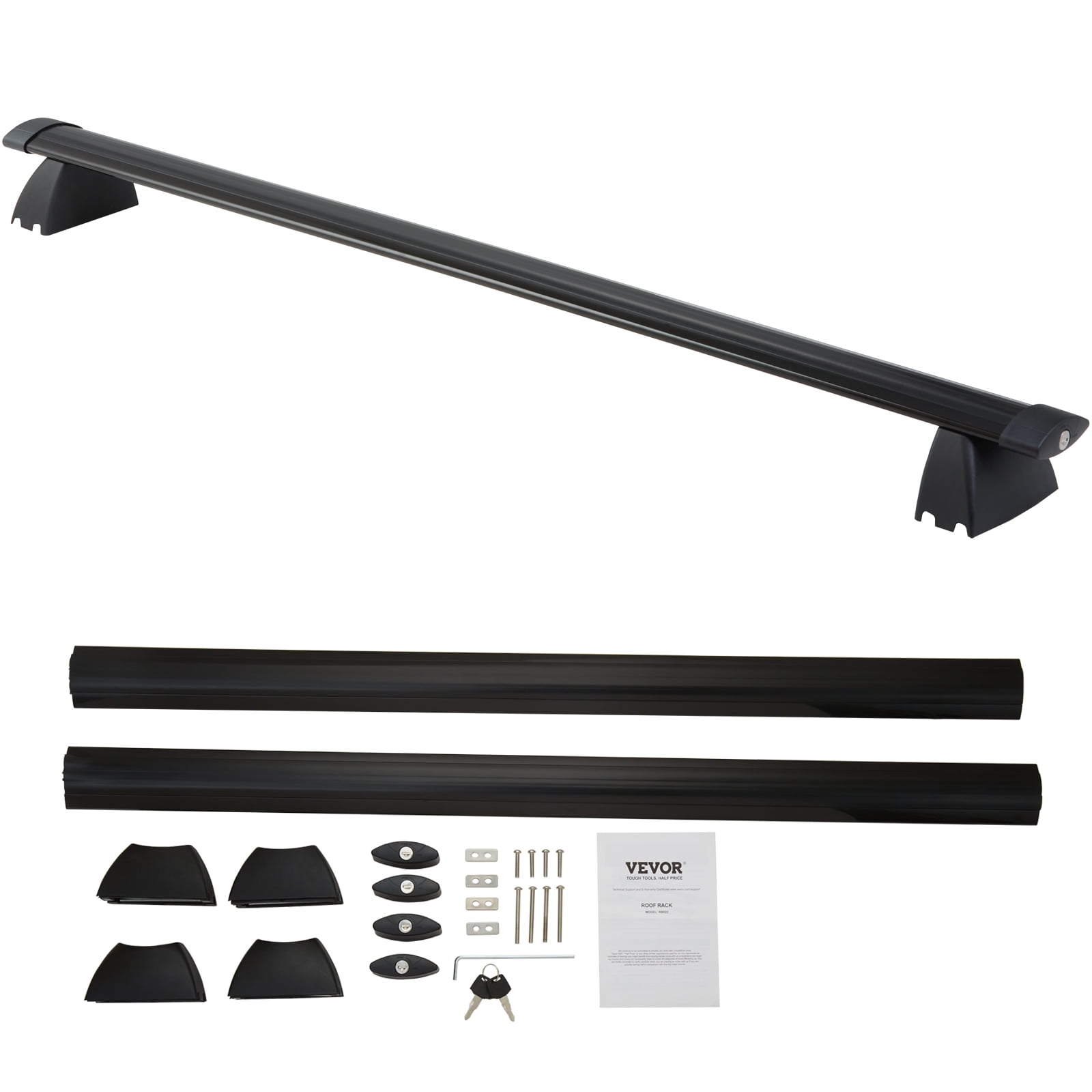 VEVOR Roof Rack Cross Bars, Compatible with 2011-2021 Jeep Grand Cherokee with Grooved Side Rails, 200lbs. Load Capacity, Aluminum Crossbars with Locks, for Rooftop Cargo Carrier Bag Luggage