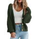 thumbnail image 1 of Suéter tipo cárdigan de punto grueso de moda de otoño e invierno para mujer, chaqueta tipo cárdigan corta holgada con botones y manga larga, 1 of 6