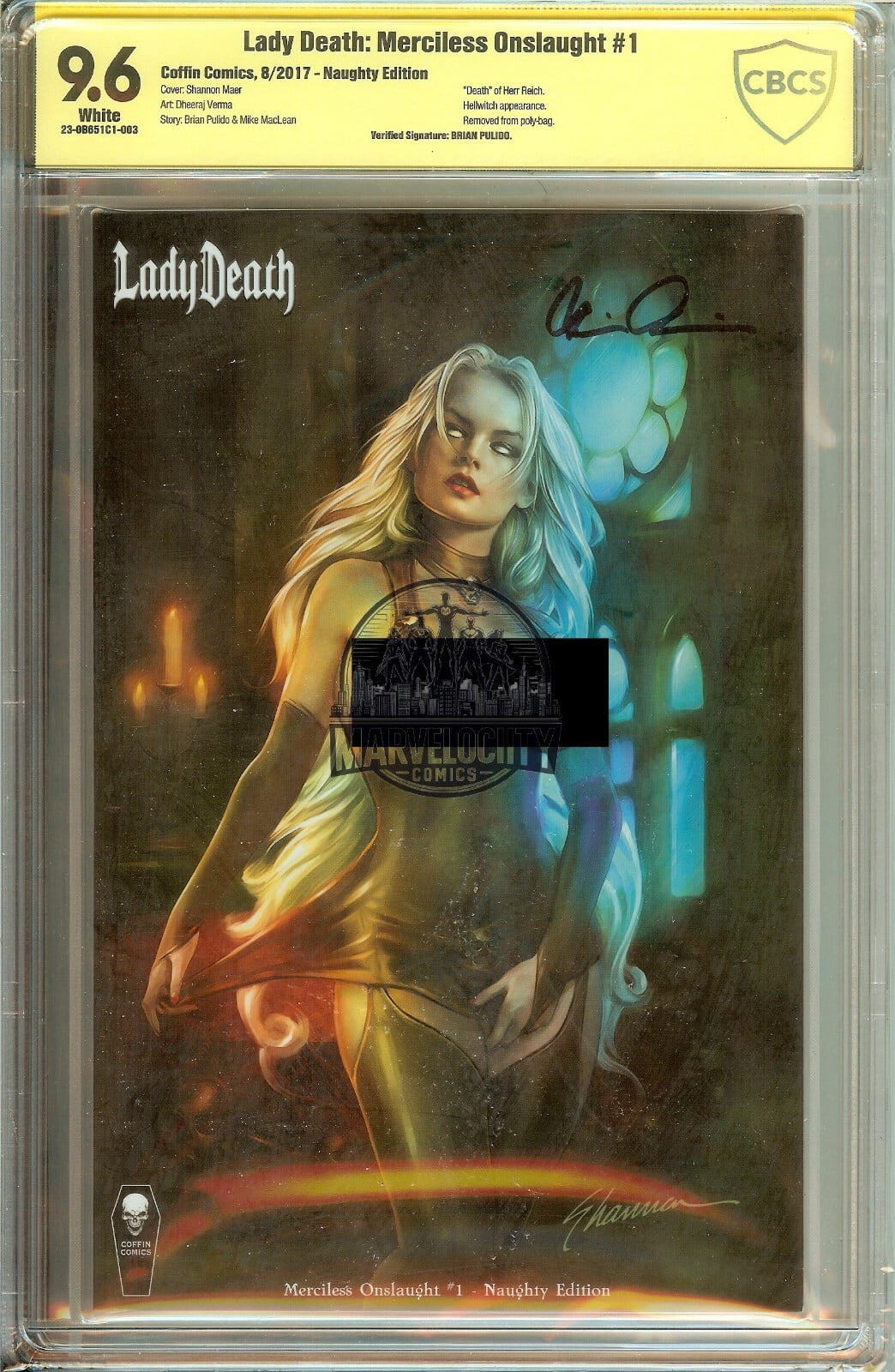 Lady Death Merciless Onslaught #1  CBCS 9.6 Signed Brian Pulido