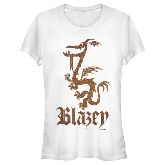 Junior's Onward Pet Blazey Dragon  Graphic Tee White Small