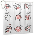 thumbnail image 2 of Polyester Fiber Shower Curtain, Cartoon Paw Graffiti Shower Curtain, Metal Buckled Eye Waterproof Shower Curtain, Can Be Washed-72x72in, 2 of 8