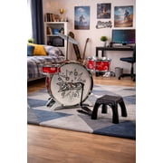 Ready Ace 7-Piece Kiddy Jazz Toy Drum Set for Kids Ages 4 and up with Stool