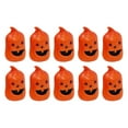 thumbnail image 3 of Halloween Foam Pumpkin Set (10PCS) - Mini Ghost Face Pumpkins for DIY Decor, Table Centerpieces, Wreath Making & Spooky Bouquet Arrangements, 3 of 6