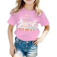 thumbnail image 5 of LRen Easter Shirts for Girls Rabbit Print Short Sleeve T Shirts Cute Happy Easter Vacation Tops Clothes for Children, 5 of 5