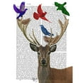thumbnail image 3 of Fab Funky 12x14 Black Modern Framed Museum Art Print Titled - Deer and Birds Nests, 3 of 5