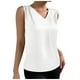 thumbnail image 1 of Top sin mangas de satén con cuello en V para mujer, para el verano, blusa informal transpirable de poliéster de color liso, 1 of 6