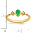 thumbnail image 3 of 14K Yellow Gold Pear Bezel Emerald And Diamond Ringsize 7 - Jbsp, 3 of 5
