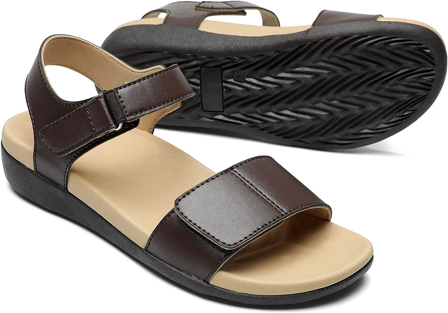 MEGNYA Comfortable Arch Support Walking Sandals for Women, Plantar