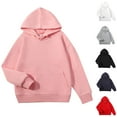 thumbnail image 2 of JTSRKL Cute Kids Girls Hooded Sweatshirts Fall Lightweight Casual Long Sleeve Drawstring Hoodie Pullover Tops Loose Fit Comfy Outwear Coat with Pockets Navy 9-10 Years, 2 of 4