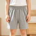 thumbnail image 2 of VBTAPA Boys Girls Cotton Athletic Shorts, Toddler Athletic Basketball Short Pants, Solid Summer Soccer Shorts, Kids School Sports Jogger Shorts Gray 4-5 Years, 2 of 7