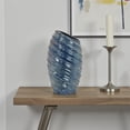 thumbnail image 6 of Avery Tall Modern Vase with Angled Spiral Design, Blue Ceramic 17 Inch, 6 of 6