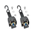 thumbnail image 1 of Fulton Tie Down Strap 2060366 Transom; Boat Tie Down; 2 Inch Width x 43 Inch Length; 833 Pound Load Capacity; 2500 Pound Break Strength; With Retractable Ratchet; Black; Set Of 2; Zinc Housing, 1 of 4