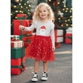 thumbnail image 2 of Bellafa Toddler Girls Casual Fairy Applique Tulle Dress Ruffle Long Sleeve Princess Girls Sparkle Christmas Tutu Dress For 2-7 Years, 2 of 9