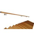 Stair Handrail Wall Rails 12 FT Long, 2.0" Diameter Grab Bar Iron Bracket, Wooden Handrail Stair