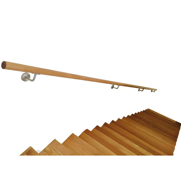 Stair Handrail Wall Rails 8 FT Long, 2.0" Diameter Grab Bar Iron