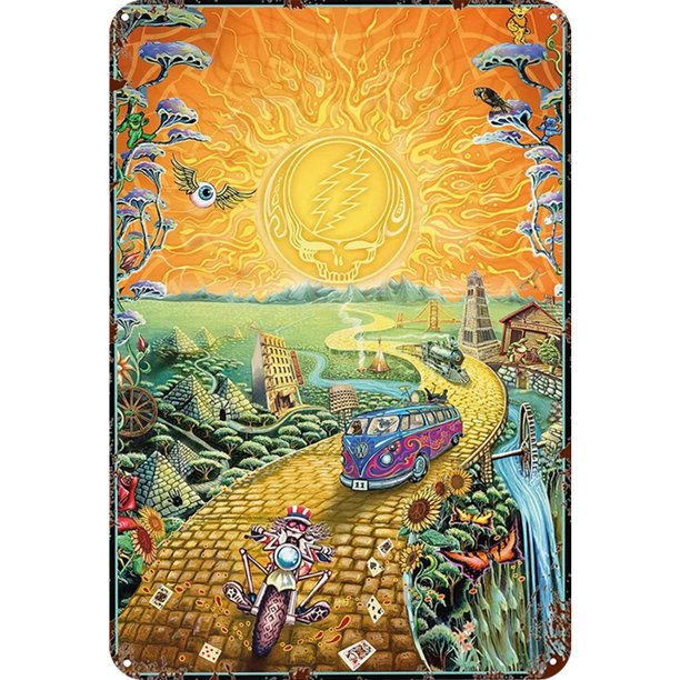 Metal Grateful Dead Tin Sign Rectangular Pintura Hierro Barra Pared 20x30 Cm