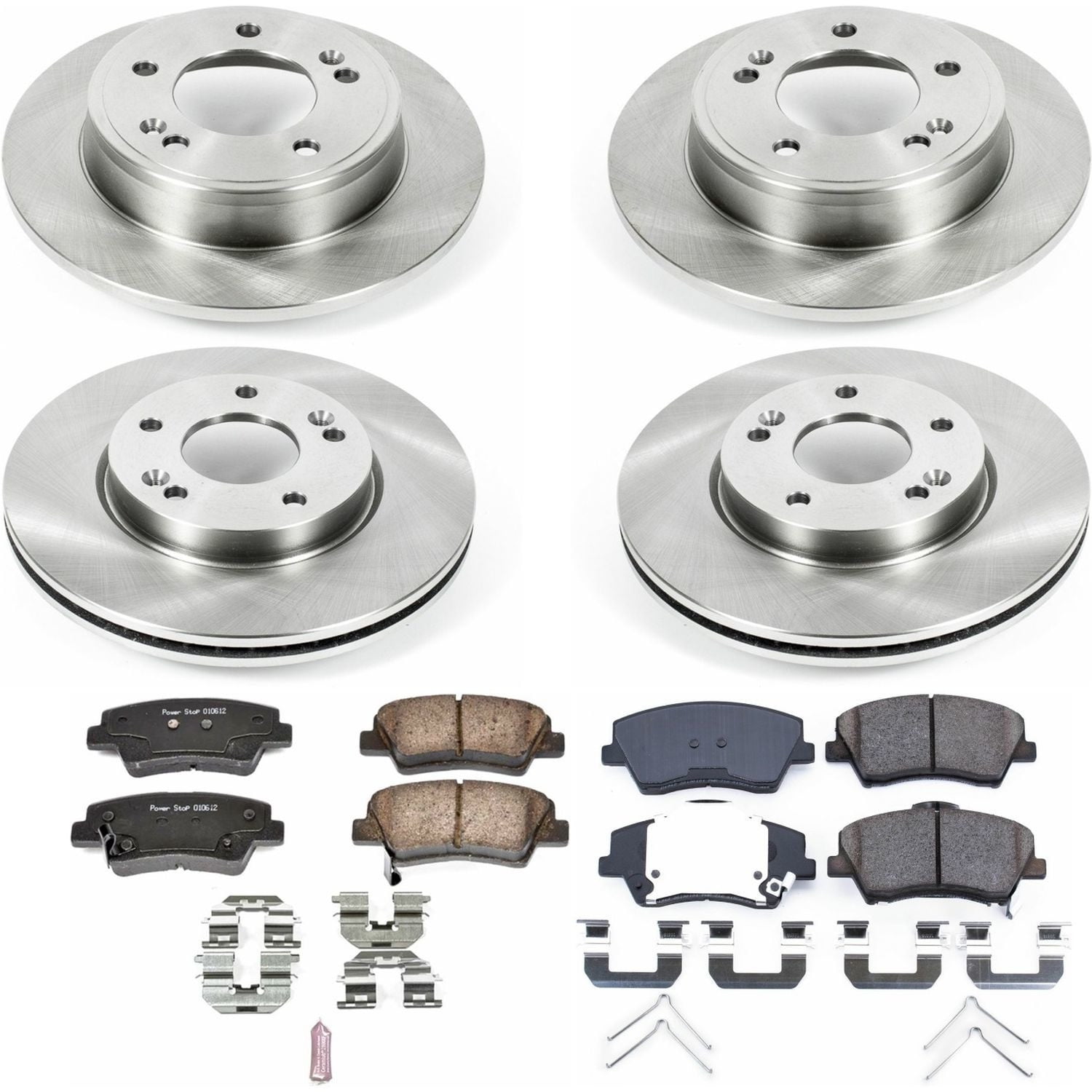 PowerStop Front and Rear Stock Replacement Brake Pad and Rotor Kit Fits: HYUNDAI Select Models KOE7385