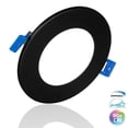 thumbnail image 1 of Nicor Lighting DLE421204KRDBK 4 Pouces DLE4 Série Ronde Noir Panneau Plat LED Downlight - 4000K, 1 of 1