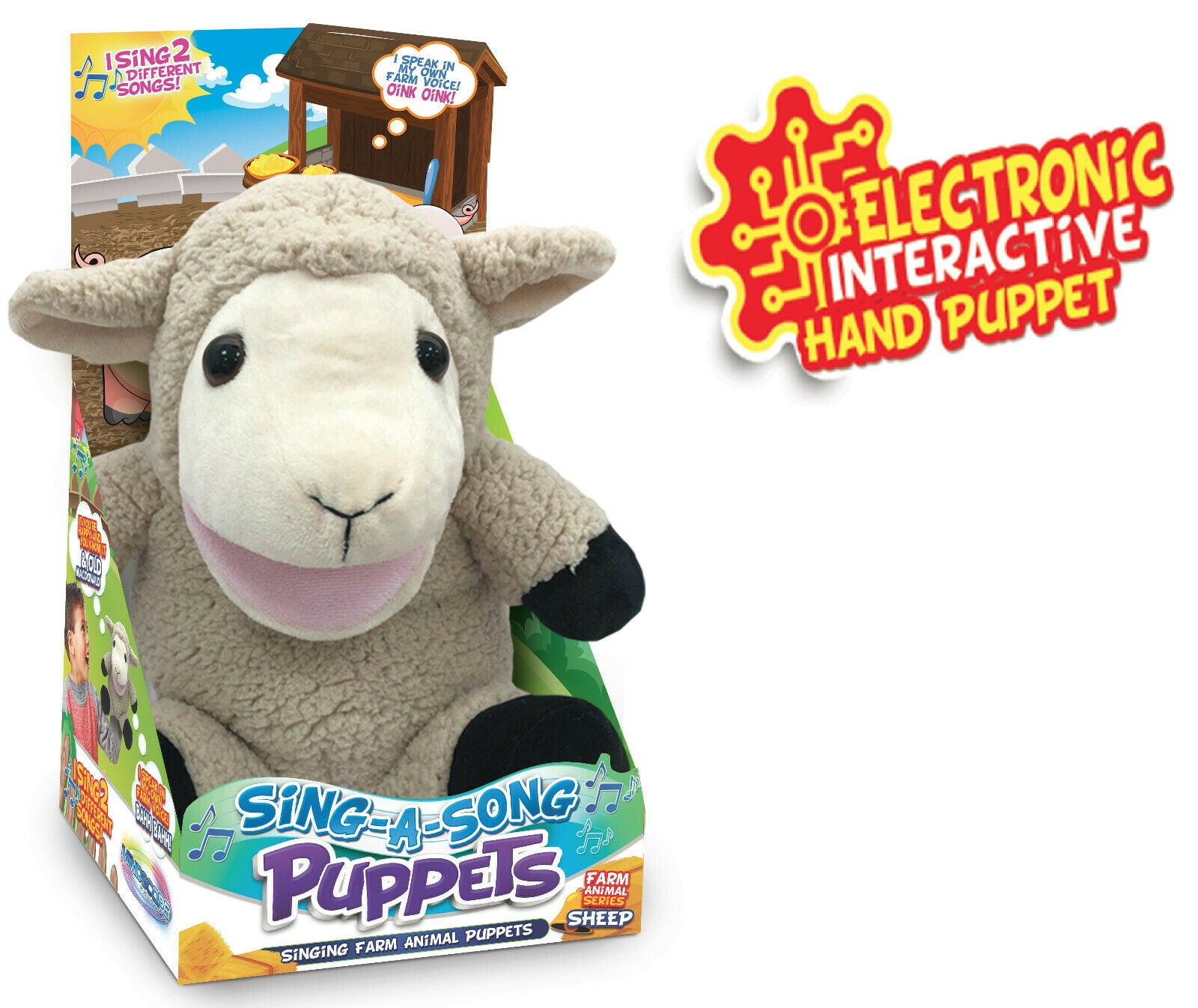 Pig Mindscope Sing-A-Song Puppets Electronic Singing Animal Puppets Make Animal Noises And Also Sing Old Macdonald And If You Are Happy And You Know It