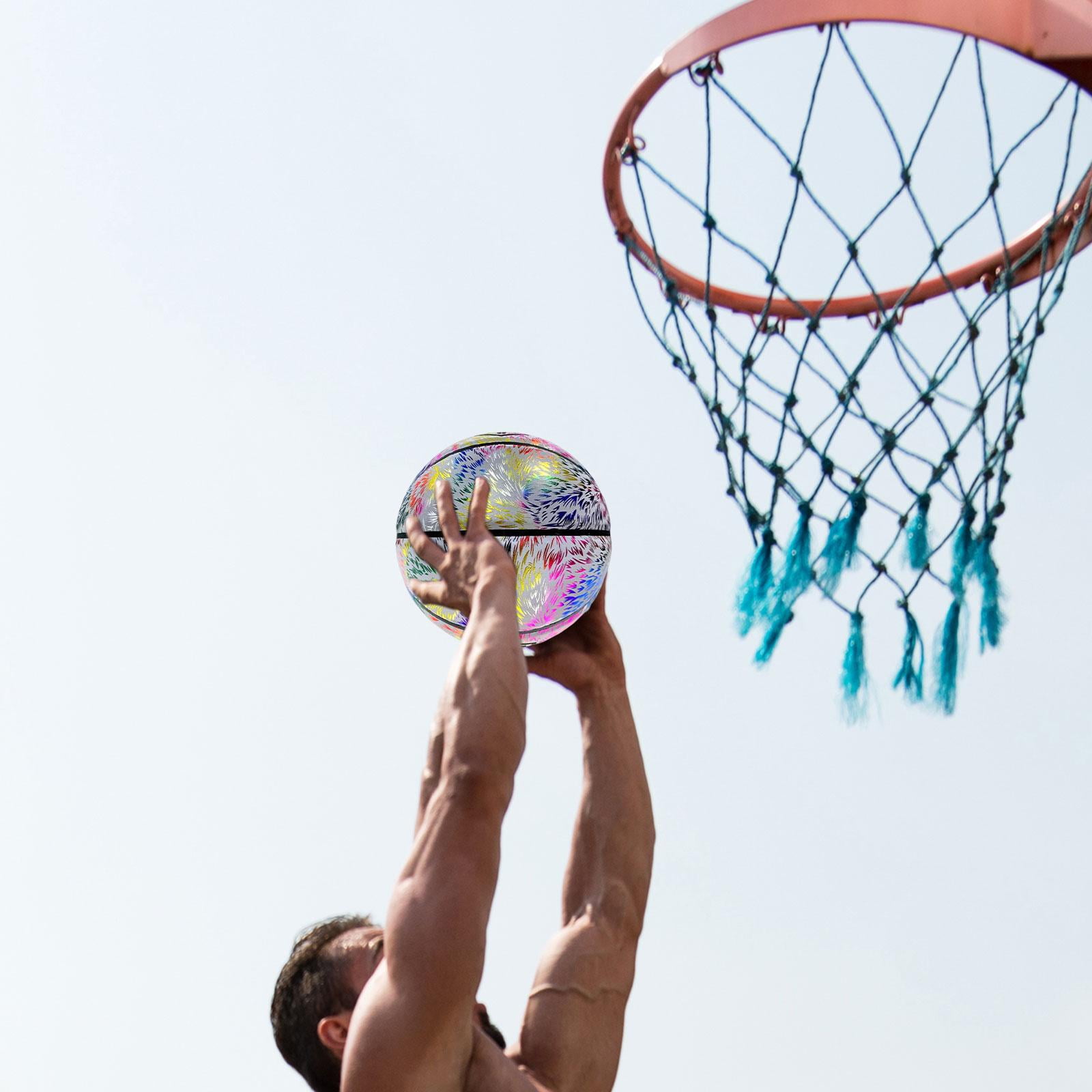 PU Glowing Basketball Training Equipment Glow in The Dark for Girls Boys Style D
