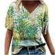 thumbnail image 2 of Pntutb moda adulta mujer cuello redondo manga corta tops camiseta estampados sueltos cortos Pntutb Pntutb-6939, 2 of 9