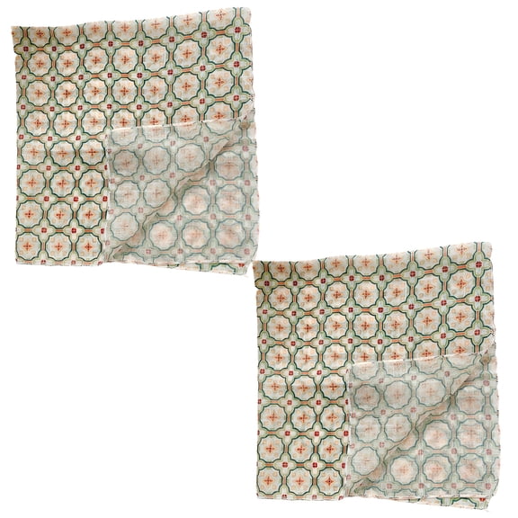 TELOLY 2026 New 2Pcs Bandanas for Women,Printing Green Bandana,Pastoral Style Bandana Set,Style2
