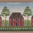 thumbnail image 1 of Vintage Village Red House Green Field Tree Blue Sky Wallpaper Border Retro Design, Roll 15' x 5.25'', 1 of 3