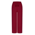 thumbnail image 7 of Women's Baggy Summer Palazzo Pants Casual Loose Flowy Wide Leg Beach Pants with Pockets, 7 of 7